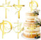 4 pcs Baptism Cake Toppers Acrylic Gold Dove Cross Cupcake Toppers Baptism First Communion Cake Decorations Supplies for Baby Shower Birthday Wedding Party Christian
