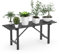 DHYGOTFUR Aluminium-Blumenständer, 2 Ablagen, für Außen- und Innenbereich, schwarz & weiß (Schwarz, DH-038 Height 35CM)