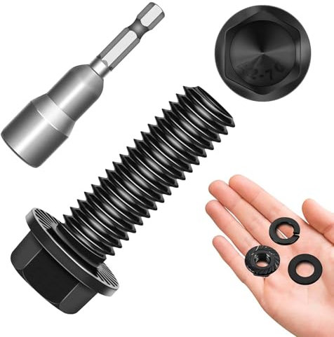 10 viti M8 x 25 in acciaio inox, viti esagonali, viti a flangia, esagonali esterni, viti nere, rondelle, anelli a molla e dadi/viti assortite con punta esagonale