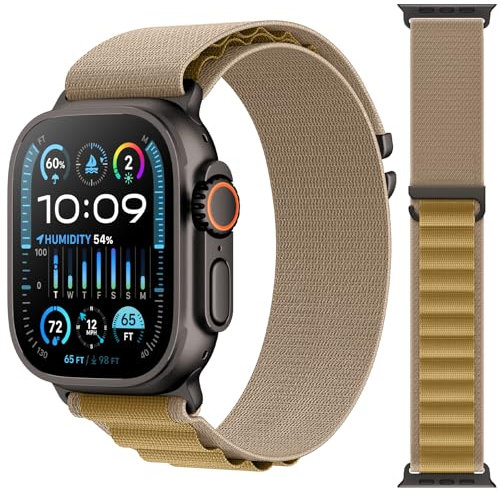 ORRLBB Boucle Alpine Compatible avec Apple Watch Bracelet Ultra 2 Ultra 49mm 46mm 45mm 44mm Femmes Hommes, Bracelets en nylon réglables pour iWatch Serie SE 2 SE 10 9 8 7 6 5 4