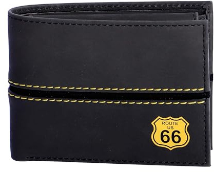 Route 66 Geldbörse für Herren, Geldbörse mit Geldbörse, Kartenetui für Herren, Ledergeldbörse mit RFID, Männer, Ledergeldbörse, Pablo