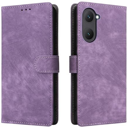 XINNI Housse pour Vivo Y03 Etui, RFID Protect PU/TPU Cuir Coque Magnétique Portefeuille, Violet