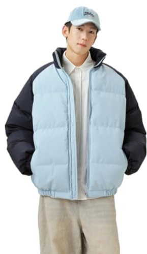 NITRY Langarm Jacke Herren Casual Mode Warm Baumwolle Jacke Herren Jugend Reise Trend Outdoorjacke Herren Komfortabel Klassisch All-Match Kältejacke Herren C-Blue L