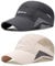 AYPOW 2 Packs Gorra de BéIsbol Transpirable para Hombre,Gorra de ProteccióN Solar de Secado RáPido,Gorra de Malla Plegable Lavable Gorra Ligera Sombreros de Verano al Aire Libre con Hebilla Ajustable