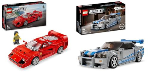 LEGO Speed Champions Ferrari F40 + Voiture de Course Nissan Skyline GT-R (R34) Jouet Modèle de Construction 76934 + 76917