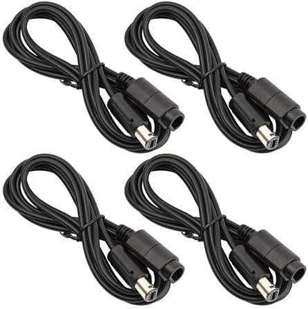 CSTESVN Gamecube/Wii Controller Extension Cable, 4 Pack 1.8M/6FT Replacement Controller Extension Cable for Nintendo Gamecube Wii GCN Console