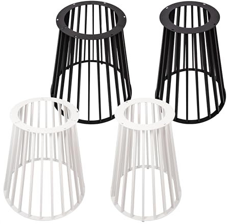 Natural Goods Berlin Columna de mesa Conic Bars patas de mesa de metal blanco – 720 mm x 700 mm – Estructura de mesa redonda – Patas de mesa para tablero de cristal ovalado – Patas de metal