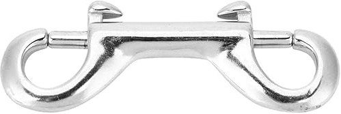 77mm Double End Karabiner Tauchen, 316 Edelstahl Doppel Karabinerhaken Silber, Double Ended Bolt Snap Hook, Doppelkarabiner Edelstahl 316 für Taucher & Outdoor Aktivitäten