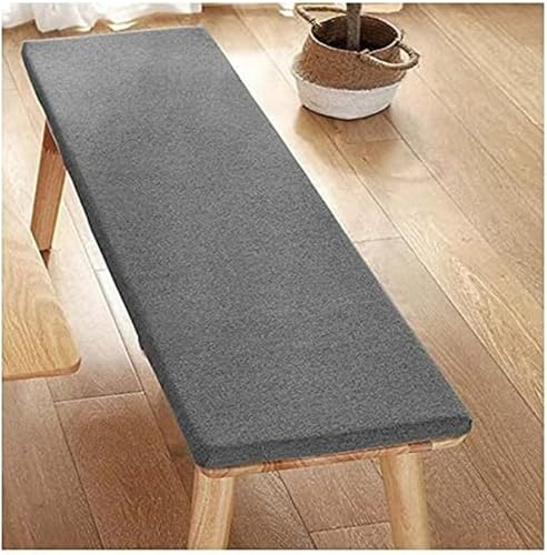Bankauflage Outdoor 5cm Dick – abnehmbarer Bezug waschbar -Gartenbankkissen aus Leinen - Sitzpolster für Bänke, Stühle, Terrassenmöbel, Terrasse, Innen Fensterbank, Flurbank(Dark gray,90x45x5cm)