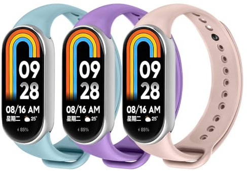 Ainiv Cinturini per Xiaomi Mi Band 10/9/8, Cinturino Silicone di Morbido Traspirante Solo, Sgancio Rapido, Cinturini di Ricambio per Xiaomi Smart Band 10/9/8 Bracciale, per Donna e Uomo