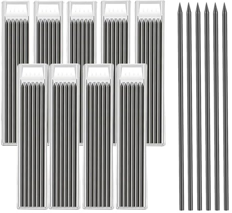 poraceous 54 Piezas Carpintero Minas, 2,8 mm Minas de Lápiz, Irrompibles Lápiz de Construcción Recargas, Duraderas para Dibujar, Escribir, Manualidades, Bocetos, Marcador de Precisión