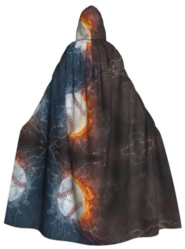 PHAYAH Baseball-Muster für Erwachsene, Kapuzenumhang mit Kapuze, Umhang für Damen, Herren, Halloween, Verkleidung, Party, Cosplay-Kostüme