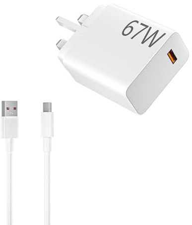 67W Fast Charger for Xiaomi 15 14 13 12 14T 13T 12T 11TPro Ultra Lite Redmi Note 14 13 14T 13T 12S 11 Lite POCO F7 X7 Pro 6 M6 F5 X5 With 6.6ft Type C Cable