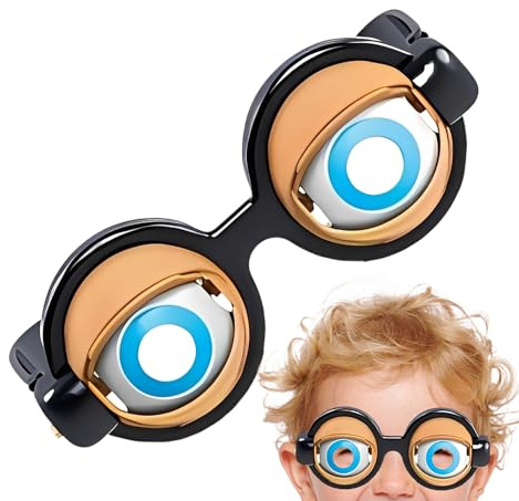 Brille – ABS PP | Blinkende Kulleraugen-Brille | Schüttelnde Brille1 mit manuellem Blinken, lustiges Partyspielzeug für Kostümunterhaltung und tägliches Spielen