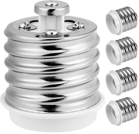 SOESFOUFU 5 adattatori da portalampada E40 a E27 - Portalampada con base a vite - Convertitore/riduttore per lampade per apparecchi di illuminazione domestica e lampadine per ventilatori