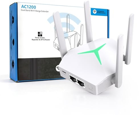Repetidor WiFi 1200 Mbps, Amplificador WiFi con LED Desactivable