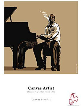 Hahnemühle 10626364 Digital FineArt Canvas Artist Papier, 340 g/m², 44 Zoll Rolle, 1118 mm x 12 m, naturweiß