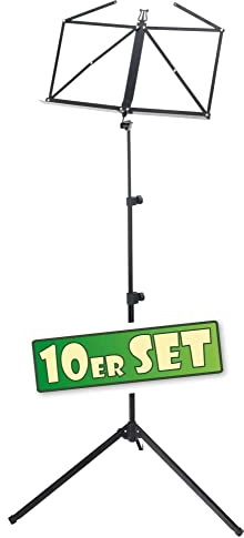 10x SET McGrey 100/2 B Notenständer (höhenverstellbar, klappbar, Metall, mit Tasche) schwarz
