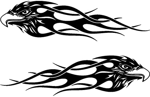 Samunshi® Adlertribal Aufkleber Set Motorrad 20 x 5,4cm schwarz