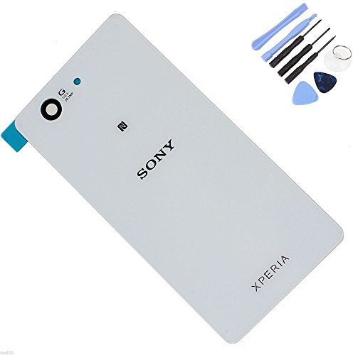 Couverture de Remplacement Batterie Arrière en Verre pour Sony Xperia Z3 Mini Compact D5803 D5833-Blanc