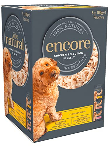 Encore 100% Natural Dog Food Pouch, Deluxe Collection Jelly, 5x100g