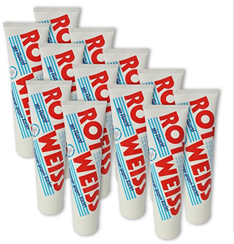 12er Pack Dental Zahncreme Rot Weiss (12 x 100 ml), Zahnpaste, Zahnpasta, Zahnpflege