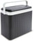 ADRIATIC Large 24 Litre Cooler Rattan Box Camping Beach Lunch Picnic Insulated Food, Anthracite