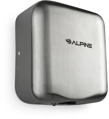Alpine Hemlock Hand Dryer for Bathroom - Heavy Duty Stainless Steel, Commercial High Speed Hot Air Hand Blower | 1800Watts | 110-120Volts | Quick & Easy Installation - 5 Years Coverage