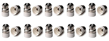 Lot de 10 adaptateurs de douille d'ampoule B22 vers E14