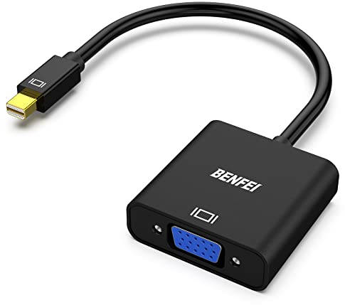 BENFEI Adaptateur Mini DisplayPort vers VGA, Mini DP vers VGA (Compatible Thunderbolt) Adaptateur Mâle vers Femelle Compatible pour PC ThinkPad SurfacePro