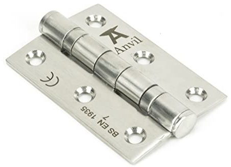 From The Anvil Satin SS 3 Inch Ball Bearing Butt Hinge (Pair)