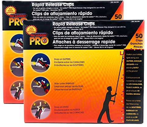 Pro Dachrinnen-Clips, ohne Leiter, Schnellspanner, 2 Packungen mit 50 Stück