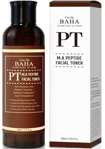 Cos De BAHA Peptide Toner 200ml w Matrixyl 3000 & Argireline - Korean Skin Care for Anti Wrinkles