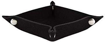 Oblique Unique® Filzschale mit Druckknöpfen als Schlüsselablage Ablage für Kleingeld Smartphone DIY Deko Schale Box - Farbe wählbar (Schwarz)