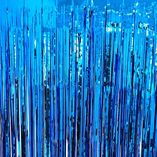 2M-3M Foil Fringe Tinsel Shimmer Curtain Door Wedding Birthday Party Decorations (3m, Royal Blue)