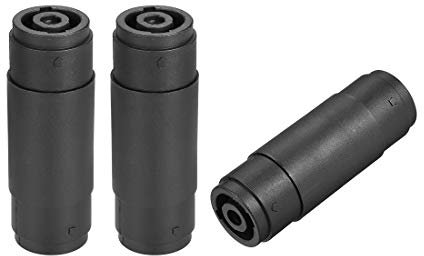 sourcing map 4Pin Speaker/Amp SpeakOns Adapter Connectors,Female to Female Plug Jack Straight Coupler Cable Connector,Speakons Compatible,3pcs