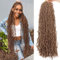 Xtrend 7Packs 24 Pouces Nu Faux Locs Crochet Cheveux Longs Blonds Pré-bouclé Gypsy Locs Crochet Cheveux Synthétique Déesse Faux Locs Tresses Extensions de Cheveux 18 brins/pack 27#
