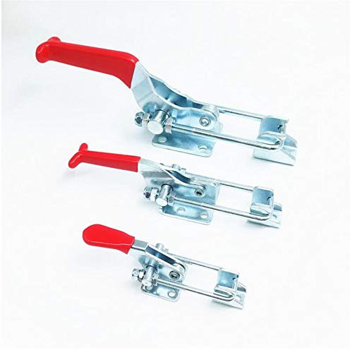 Chiloskit 2pcs Heavy Duty Adjustable Latch U Bolt Self-Lock Toggle Clamp Capacity 900kg (Large)