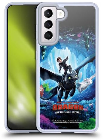 Head Case Designs Offiziell Offizielle How to Train Your Dragon Hiccup, Toothless Und Light Fury 2 III The Hidden World Soft Gel Handyhülle Hülle kompatibel mit Samsung Galaxy S21 5G