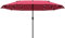 Outsunny 4.4m Double-Sided Sun Umbrella Garden Parasol Patio Sun Shade Outdoor with LED Solar Light, NO BASE INCLUDED, Wine Red