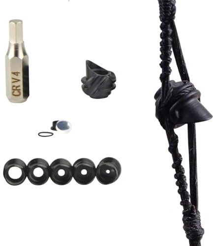 AMEYXGS Bogenschießen Peep Sights 37/45 Grad Aluminium Compound Bogen Visier Peep Sight 6X 8X Clarifier 1/8 1/16 1/32 3/32 3/64 Innerer Kern Aperture Kit (37Grad_schwarz, 8X)