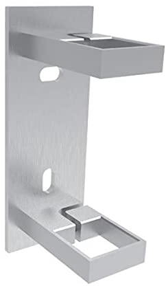 Sellon24® Anclaje de pared de acero inoxidable, rectangular, poste para barandilla, 40 x 40 cm, ajustable, rectangular, soporte para postes A6/40