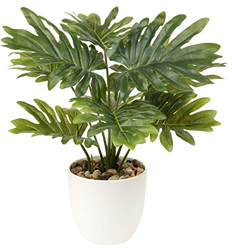 45CM Artificial Plants Splitphilo Monstera Faux Plants Indoor Decorative Tropical Fake Plants Aesthetic Room Décor Plants for Bedroom Office Home Desk Decoration