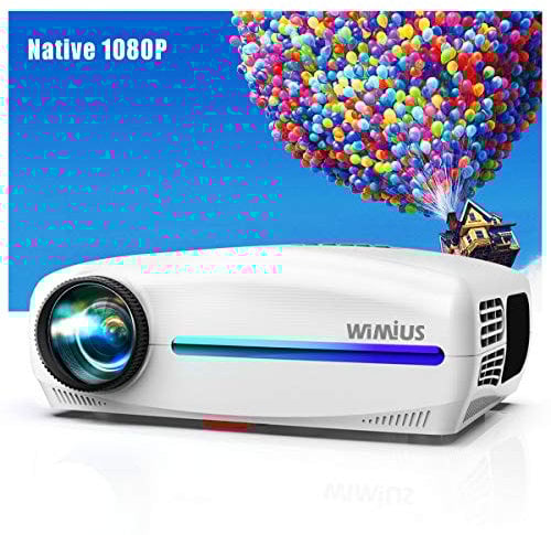 WiMiUS Projector【Dolby Audio】, 24000 Lumens Native 1920x1080P Video Projector Support 4K with 4D ± 50° Electronic Keystone Correction, 300'' LED Home Projector for Smartphone/PC/TV Box/Laptop/PS4