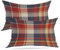 Batmerry Rot Blau Abstrakt Plaid Überwurf Kissenbezüge Tartan Plaids Traditionelle Beige Dekorative Kissenbezüge Digitaldruck Mischgewebe für Couch Sofa Bett Unsichtbarer Reißverschluss 30,5 x 50,8 cm