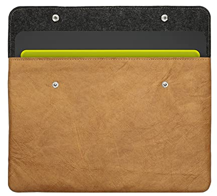 kwmobile Tastatur Tasche kompatibel mit Logitech K480 - Keyboard Case Sleeve in Papier Optik - Hülle in Braun