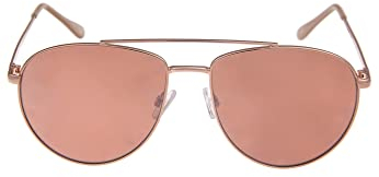 Leslii Sonnenbrille Damen Piloten-Brille Doppelsteg Designer-Brille Sunglasses Metall in Rosé-gold