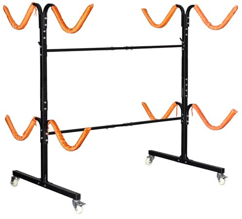 Neorexon Freestanding Kayak Storage Rack，Kayak Racks for Outdoor Storage 4 Kayak, Kayak Stand Heavy Duty Storage for Kayaks, Canoes, SUP and Surfboards