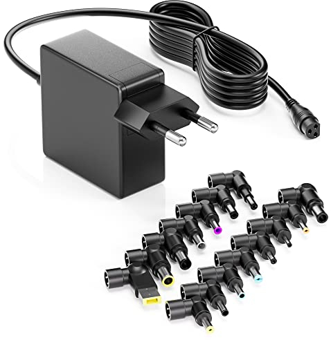 Basicvolt Cargador Universal Portatil 65W 45W 20V 19,5V 18,5V 18V para Lenovo HP DELL Acer ASUS Samsung Sony Cargador Ordenador Portátil con 15 Conectores
