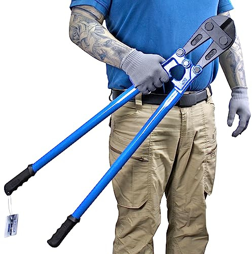 SPENDINS Bolt Cutter with Drop Forged Cr-Mo Alloy Steel Blades,with Ergonomic Handle,Heavy Duty Metal Cutter for Rebars, Chains, Locks, Wires, Bolts, Fence. (30in)